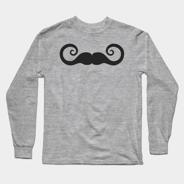 Curly Mustache Long Sleeve T-Shirt by Hanzo